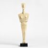 Minimalist abstract female sculpture on black base