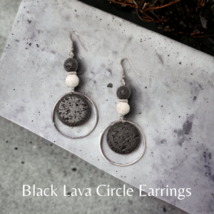 Alternative view of Black Lava Circle Earrings