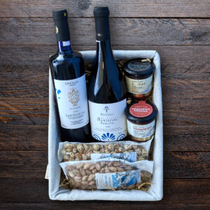Santorini wine and gourmet gift basket