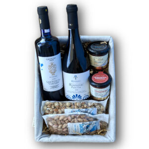 Santorini wine and gourmet food gift basket