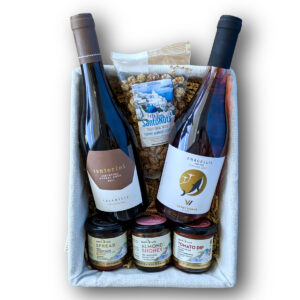 Wine and gourmet food gift basket