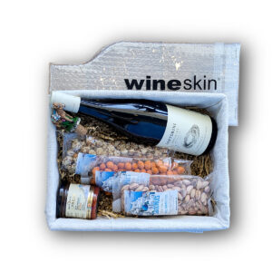 Santorini wine gift basket with gourmet snacks
