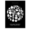 Cycladic artifacts silhouettes on black poster