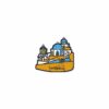 Illustration of Santorini blue-domed churches and white buildings