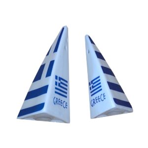Greek flag salt and pepper shakers