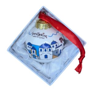 Santorini Christmas ornament in gift box