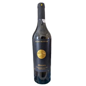Anhydrous Krama Santorini wine bottle with black label