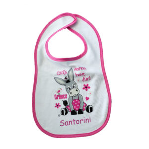 Baby Girl Bib - Santorini Donkey