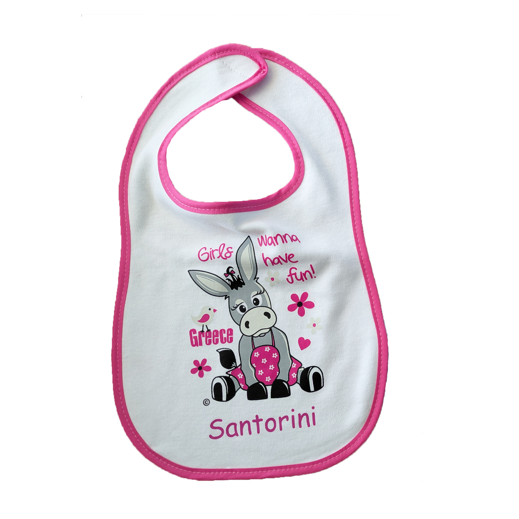 Baby Girl Bib - Santorini Donkey