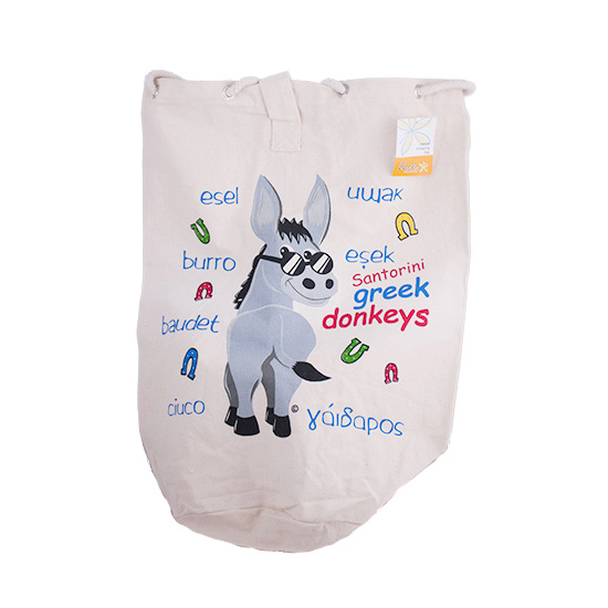 Canvas backpack bag - Greek donkeys