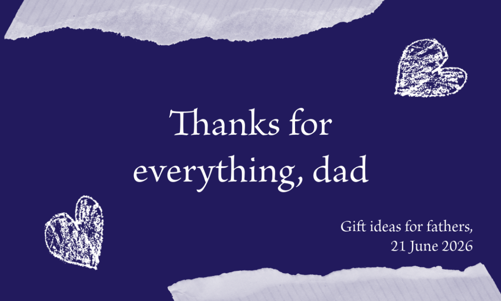 Father's Day message with hearts on purple background