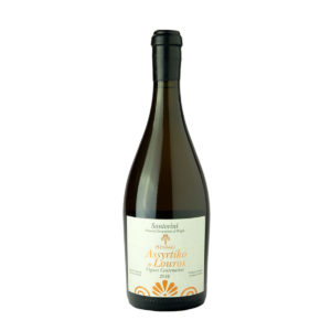 Santorini Assyrtiko de Louros wine bottle