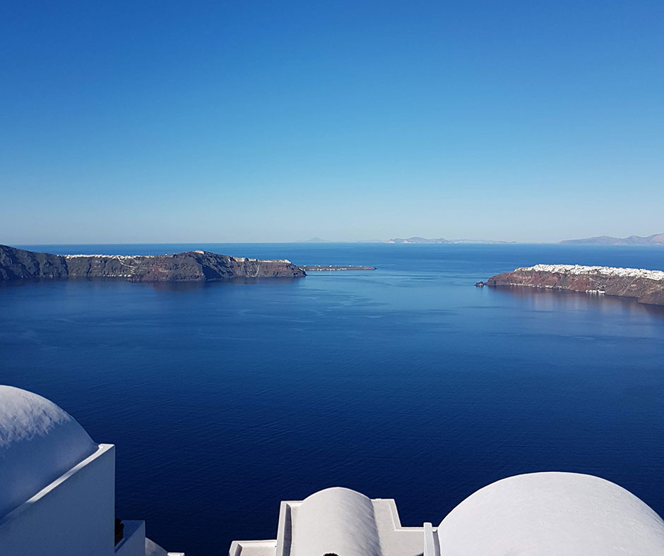 Santorini clear skies almost all year long