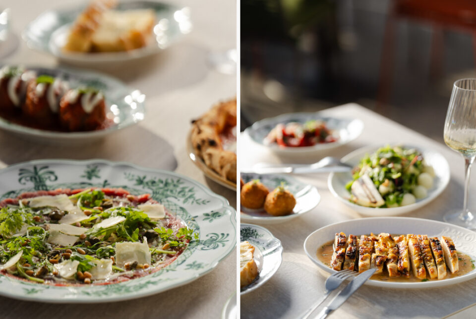 Assorted gourmet dishes on a restaurant table