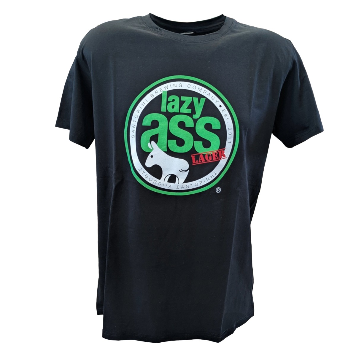 Black Lazy Ass Lager graphic T-shirt