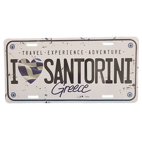 license plate santorini