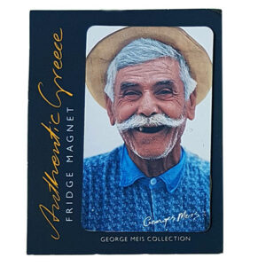 Greek man with mustache on fridge magnet