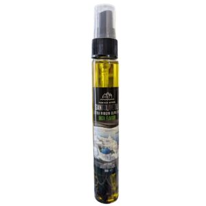 Basil-flavored extra virgin olive oil spray bottle