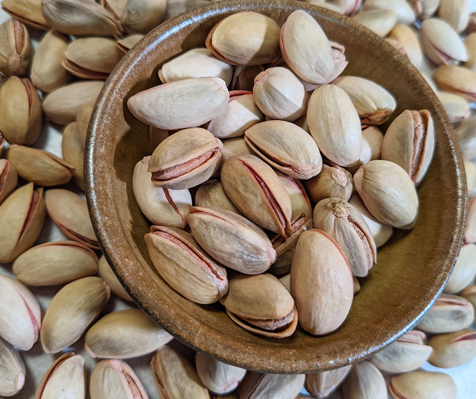 Santorini pistachios, food page banner in grid
