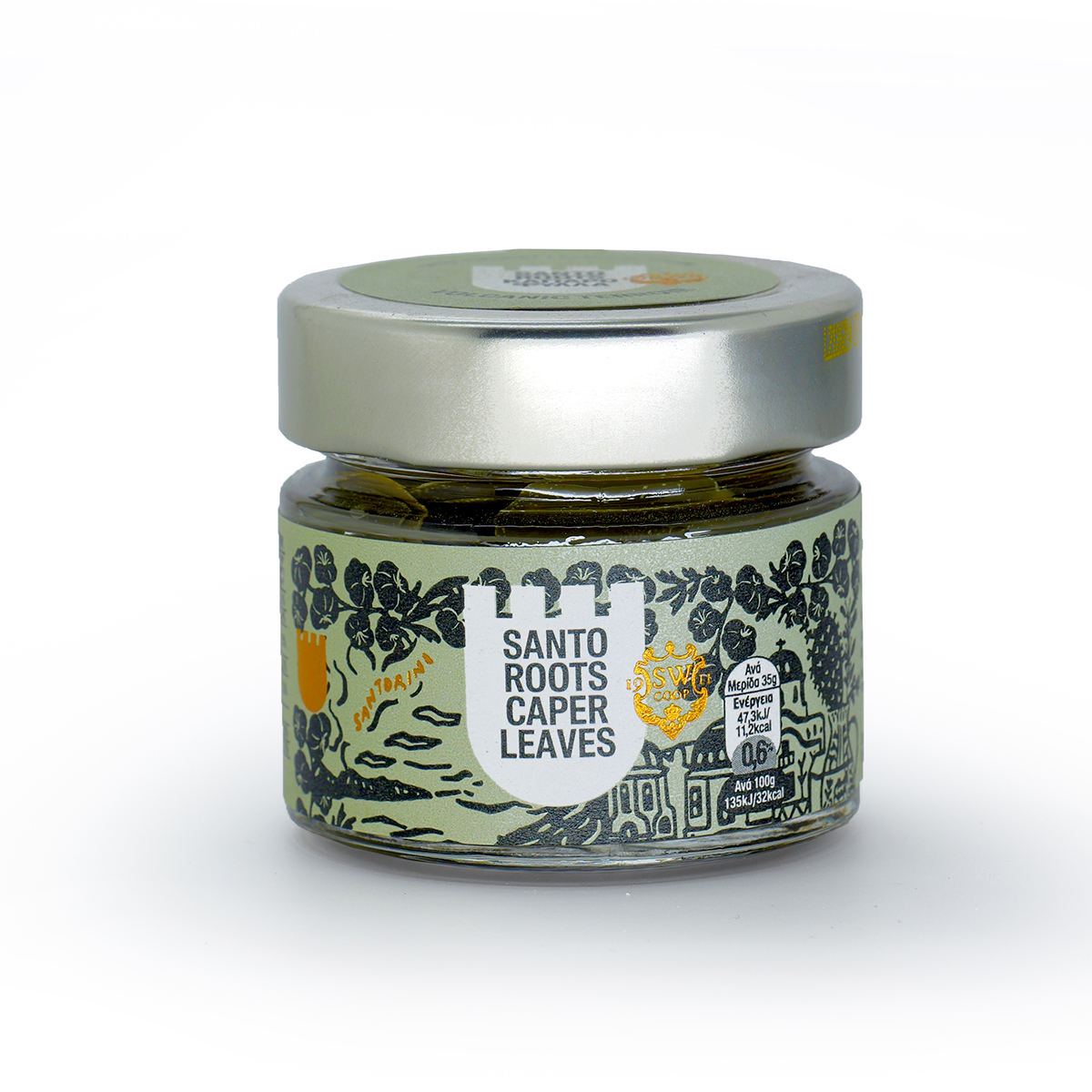 Jar of Santo Roots caper leaves