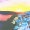 Postcard - 3D - Oia Sunset