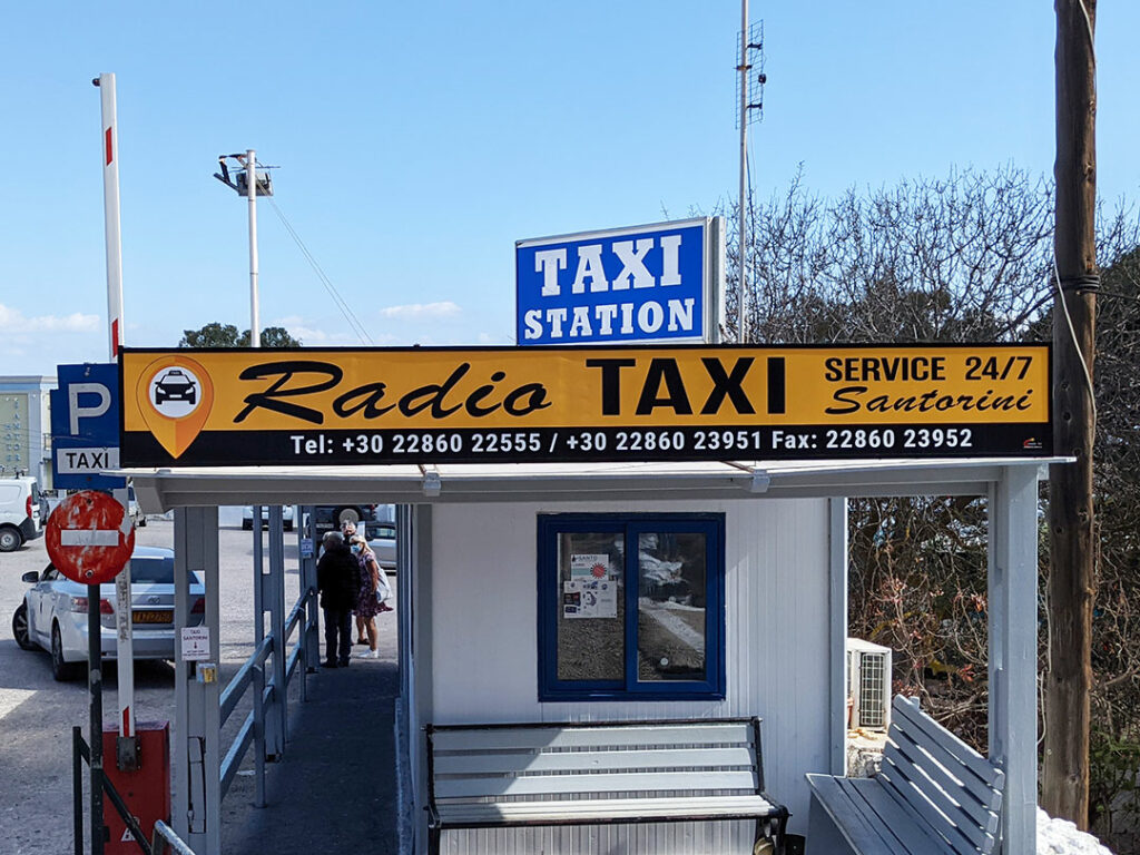 Santorini taxi station in Fira