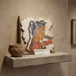 Reproduction of Boxing Boy fresco on shelf