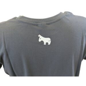 Gray T-shirt with small white donkey logo